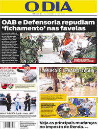 Capa do jornal O Dia 24/02/2018
