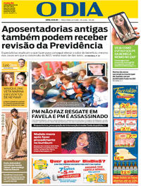 Capa do jornal O Dia 24/07/2018
