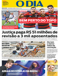 Capa do jornal O Dia 24/08/2018