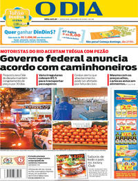 Capa do jornal O Dia 25/05/2018