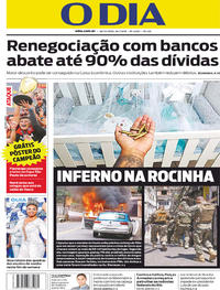 Capa do jornal O Dia 26/01/2018