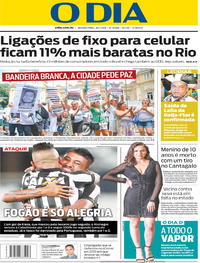 Capa do jornal O Dia 26/02/2018