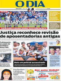 Capa do jornal O Dia 26/07/2018