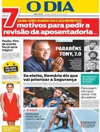 Capa do jornal O Dia 26/08/2018