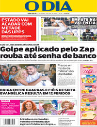 Capa do jornal O Dia 27/04/2018