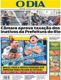 Capa do jornal O Dia 27/06/2018