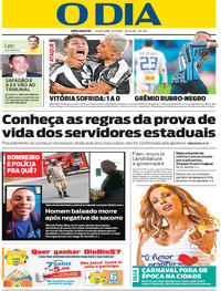 Capa do jornal O Dia 27/07/2018