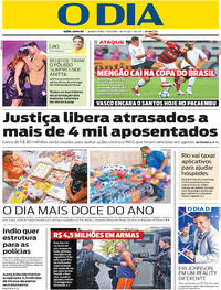 Capa do jornal O Dia 27/09/2018