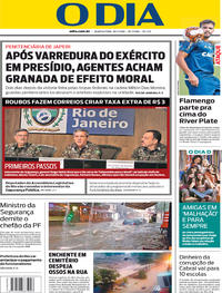 Capa do jornal O Dia 28/02/2018