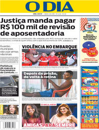 Capa do jornal O Dia 28/04/2018