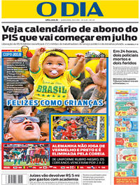 Capa do jornal O Dia 28/06/2018