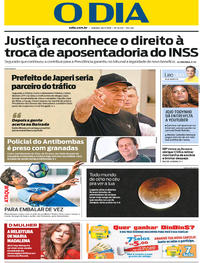 Capa do jornal O Dia 28/07/2018
