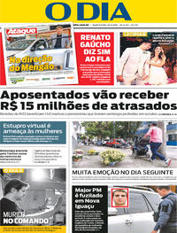 Capa do jornal O Dia 28/11/2018