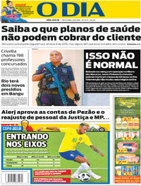 Capa do jornal O Dia 29/06/2018