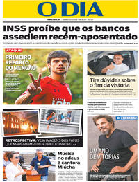 Capa do jornal O Dia 29/12/2018
