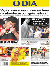 Capa do jornal O Dia 30/01/2018