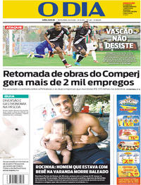 Capa do jornal O Dia 30/03/2018