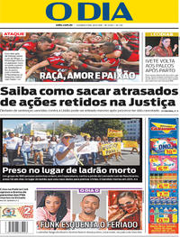 Capa do jornal O Dia 30/04/2018