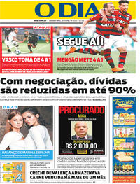 Capa do jornal O Dia 30/07/2018