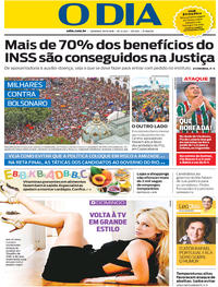 Capa do jornal O Dia 30/09/2018