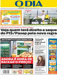 Capa do jornal O Dia 31/05/2018