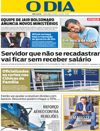 Capa do jornal O Dia 31/10/2018