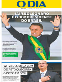 Capa do jornal O Dia 02/01/2019