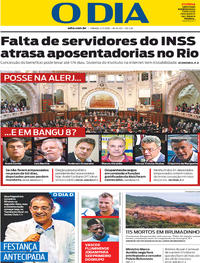 Capa do jornal O Dia 02/02/2019