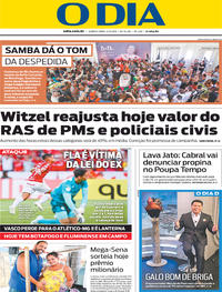 Capa do jornal O Dia 02/05/2019