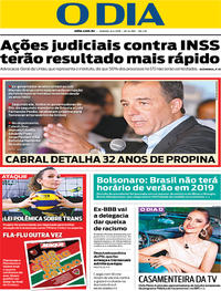 Capa do jornal O Dia 06/04/2019
