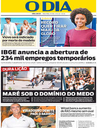 Capa do jornal O Dia 07/05/2019