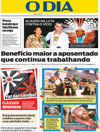 Capa do jornal O Dia 09/03/2019