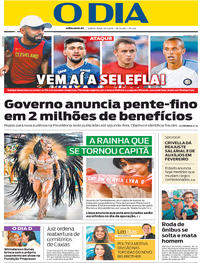 Capa do jornal O Dia 10/01/2019