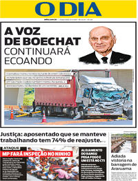 Capa do jornal O Dia 12/02/2019