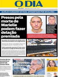Capa do jornal O Dia 13/03/2019
