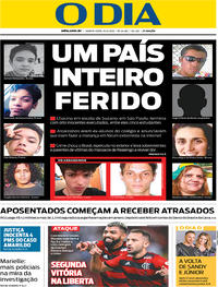 Capa do jornal O Dia 14/03/2019