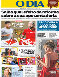 Capa do jornal O Dia 14/04/2019