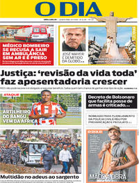 Capa do jornal O Dia 16/01/2019