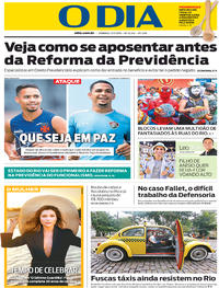 Capa do jornal O Dia 17/02/2019