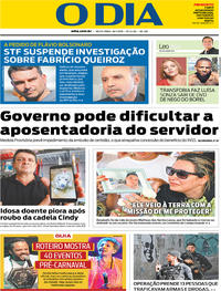 Capa do jornal O Dia 18/01/2019