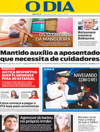 Capa do jornal O Dia 19/02/2019