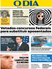 Capa do jornal O Dia 19/03/2019