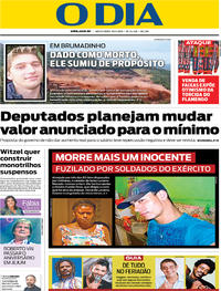 Capa do jornal O Dia 19/04/2019