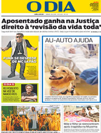 Capa do jornal O Dia 20/04/2019