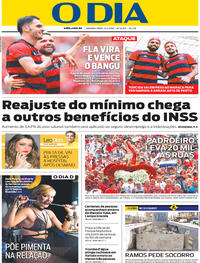 Capa do jornal O Dia 21/01/2019