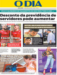 Capa do jornal O Dia 23/01/2019