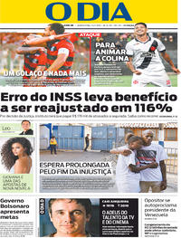 Capa do jornal O Dia 24/01/2019
