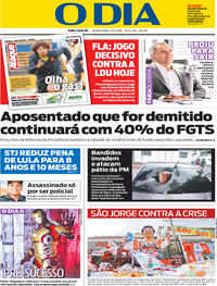 Capa do jornal O Dia 24/04/2019
