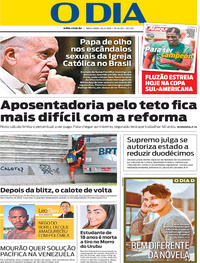 Capa do jornal O Dia 26/02/2019