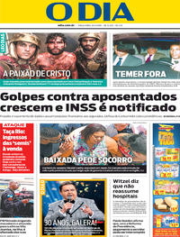 Capa do jornal O Dia 26/03/2019